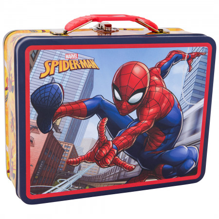 Spider-Man Swinging Through the City Tin Lunchbox